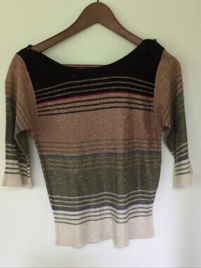 Vintage Striped Tee Weight Sweater - Multicolor